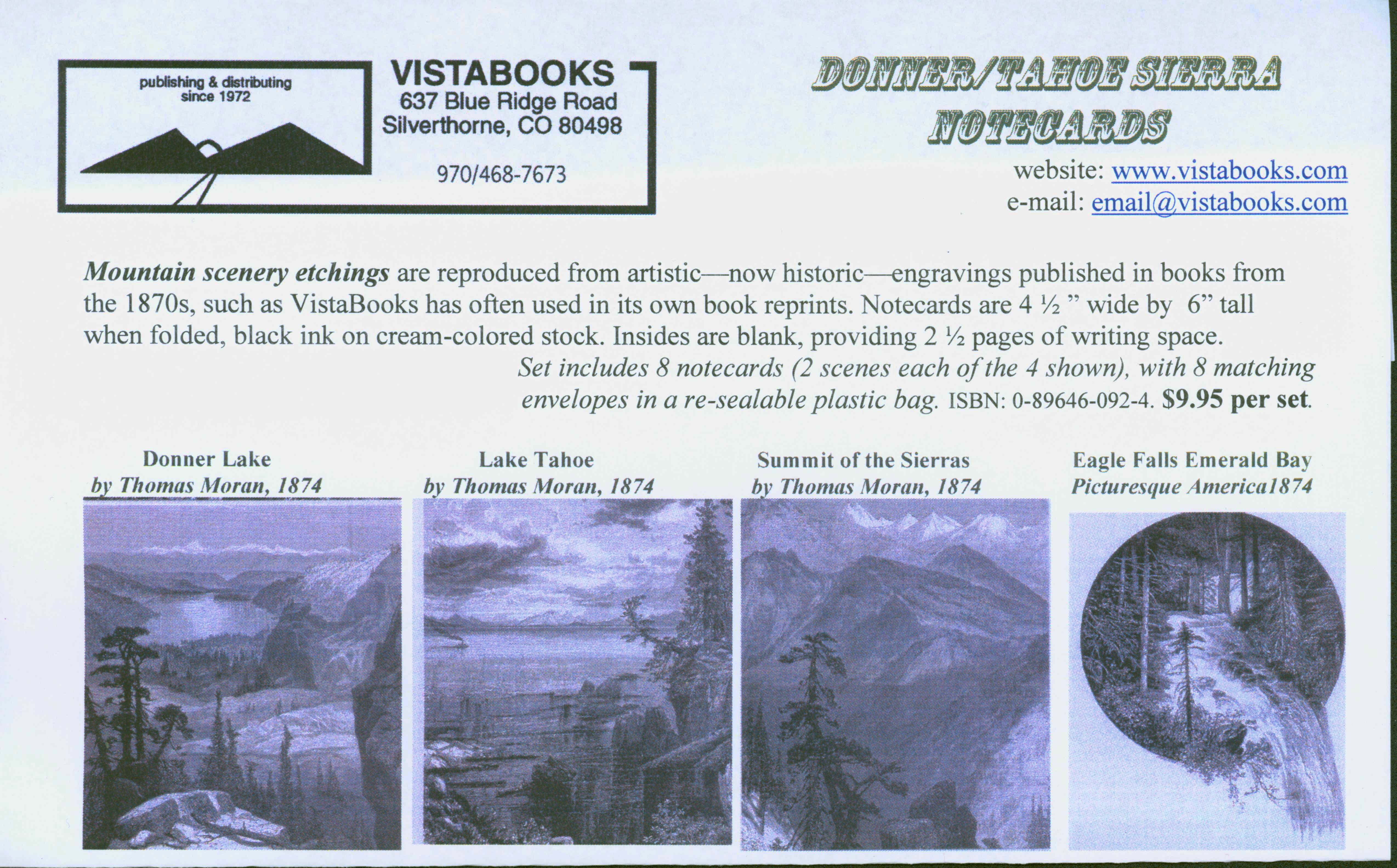 Donner/Tahoe Sierra notecards
